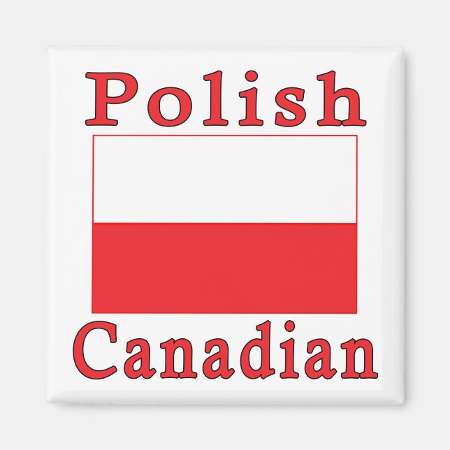 Poland Flag Polish Canadian Magnet (Front)