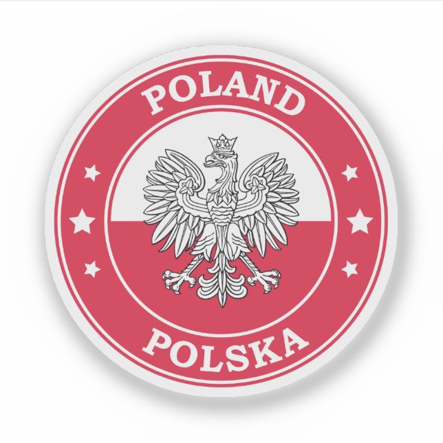 Poland Flag Round Circle Emblem (Front)