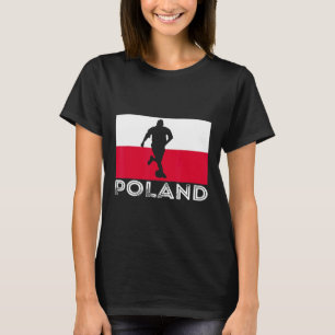 Poland Flag Soccer Player Polish Roots Polska Heri T-Shirt