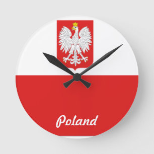 Poland flag wall clock