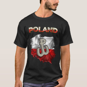 Poland Flag with 'Poland' Text & Fighting Poland S T-Shirt