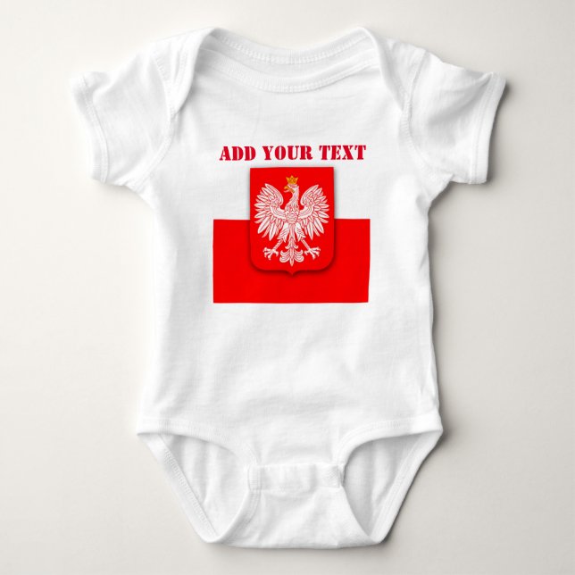 Poland Flag World Cup 2022 Football Soccer Baby Bodysuit (Front)