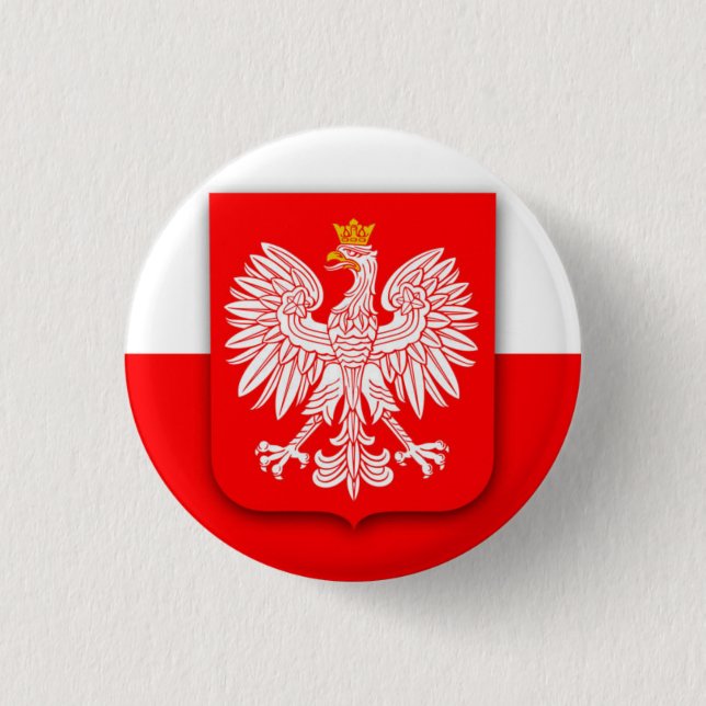 Poland Flag World Cup 2022 Football Soccer Polska 3 Cm Round Badge (Front)