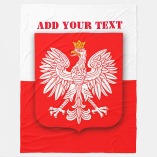 Poland Flag World Cup 2022 Football Soccer Polska Fleece Blanket