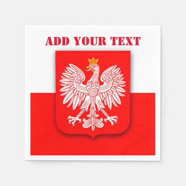 Poland Flag World Cup 2026 Football Soccer Polska Napkin (Front)