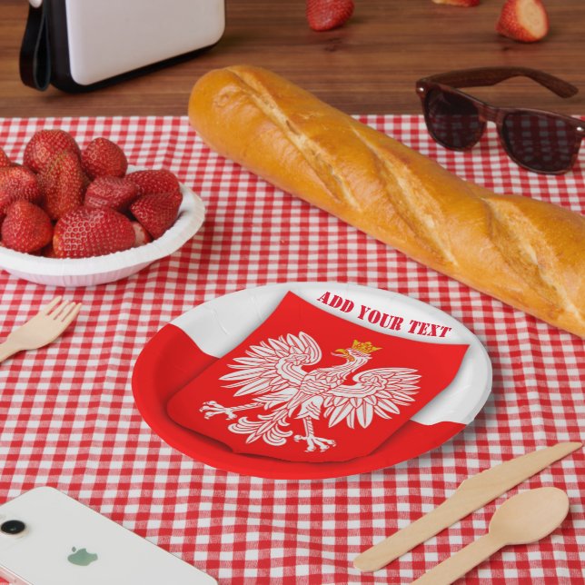 Poland Flag World Cup 2026 Football Soccer Polska Paper Plate (Picnic)