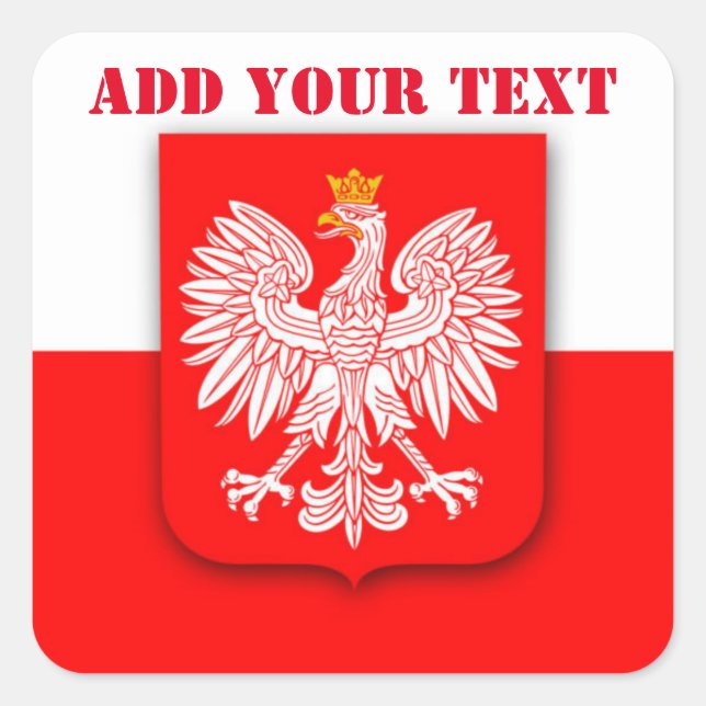 Poland Flag World Cup 2026 Football Soccer Polska Square Sticker (Front)