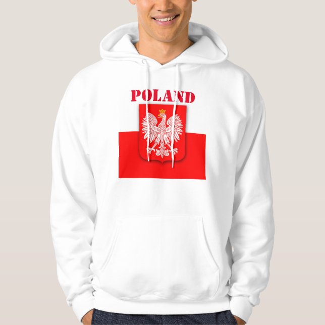 Poland Flag World Patriotic Football Soccer Polish Hoodie (Front)