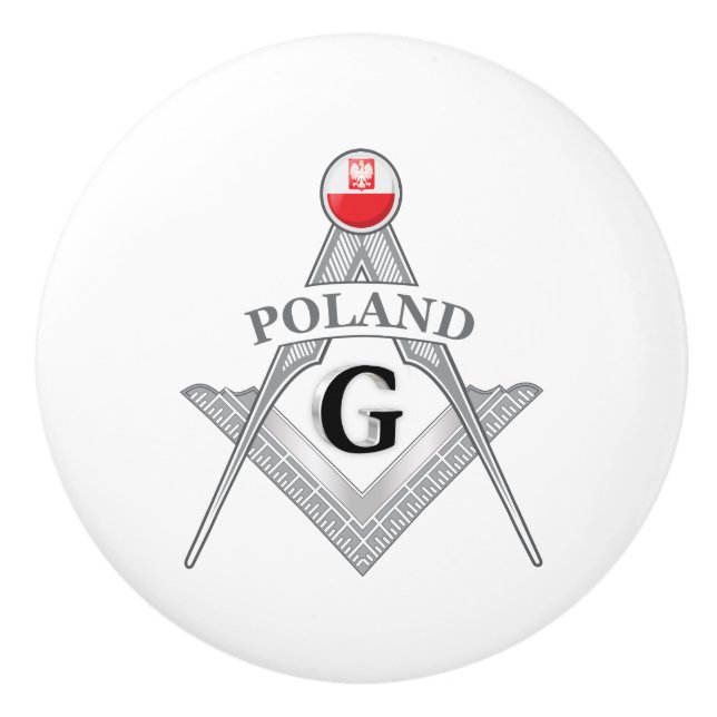 Poland freemasonry sign ceramic knob (Front)
