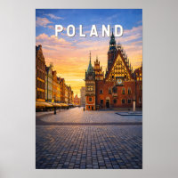 Poland Illustration Travel Art Vintage