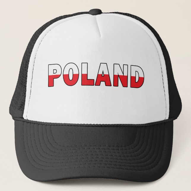 Poland in Polish Flag Colours Hat (Front)