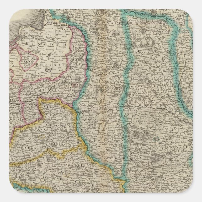 Poland, Lithuania Square Sticker (Front)