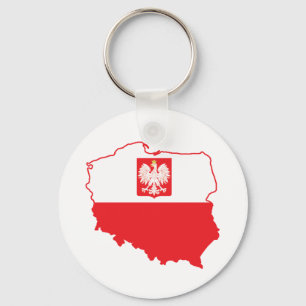Poland Map In Polish Colours Key Ring