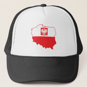 Poland Map In Polish Colours Trucker Hat