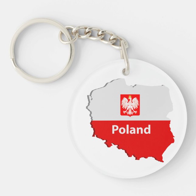 Poland map key ring (Front)