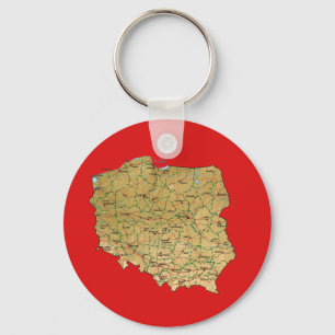 Poland Map Keychain