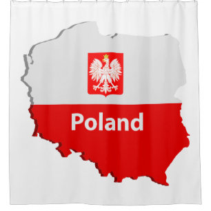Poland map shower curtain