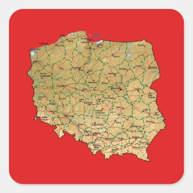 Poland Map Sticker (Front)