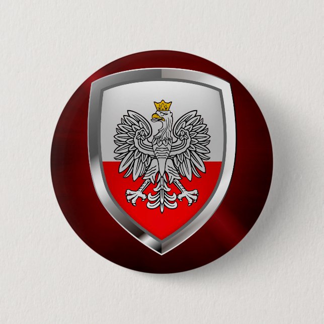 Poland Metallic Emblem 6 Cm Round Badge (Front)