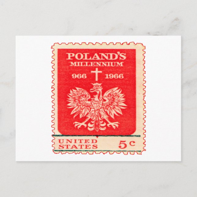Poland Millennium Stamp Postcard (Front)