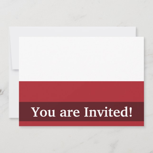 Poland Plain Flag Invitation (Front)