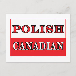 Poland Polish Canadian Flag Postcard