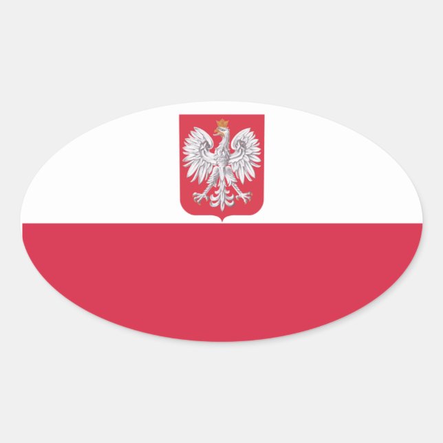 Poland Polish Eagle Crest Oval Sticker (Front)