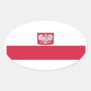 Poland Polish Eagle Crest Oval Sticker