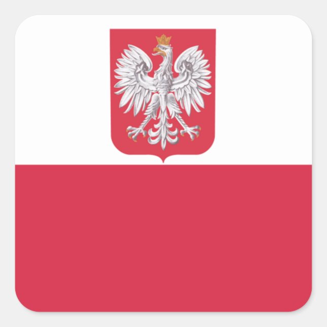 Poland Polish Eagle Crest Square Sticker (Front)