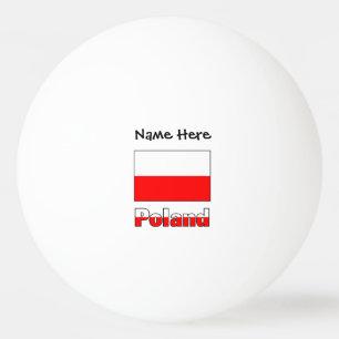 Poland Polish Flag Black Personalisation  Ping Pong Ball