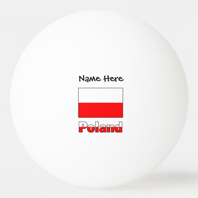 Poland Polish Flag Black Personalisation  Ping Pong Ball (Front)