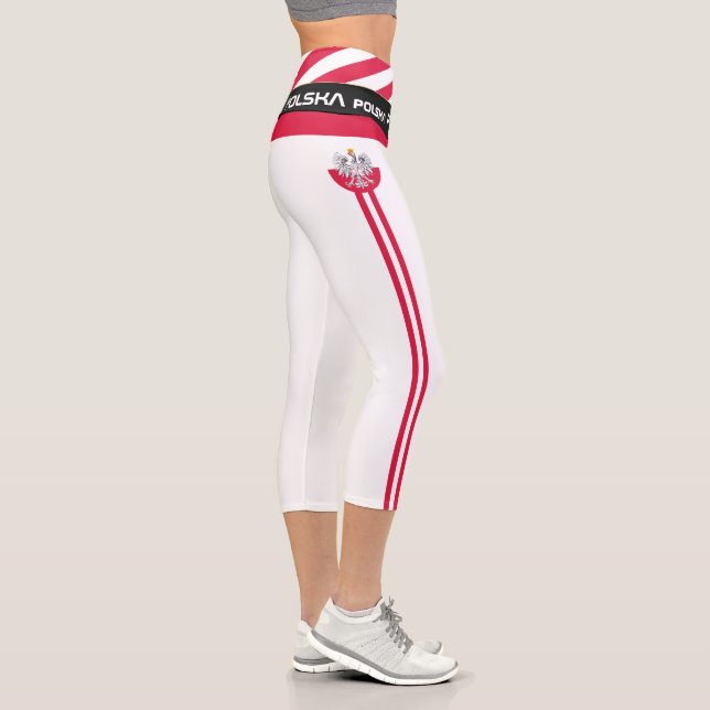 Poland & Polish Flag fashion, Fitness, Sports  Capri Leggings (Right)