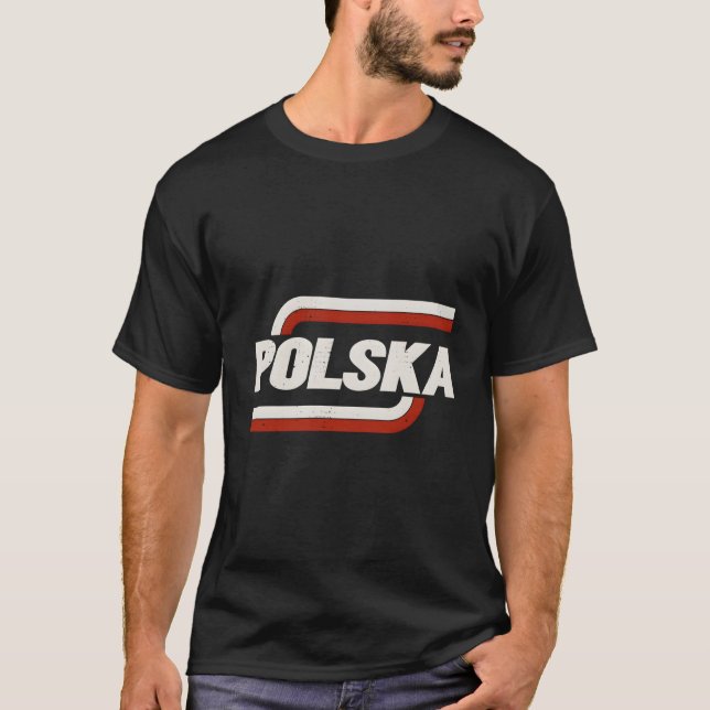 Poland Polish Flag Football Souvenir Fan T-Shirt (Front)