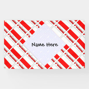 Poland Polish Flag Tiled Black Personalisation  Banner