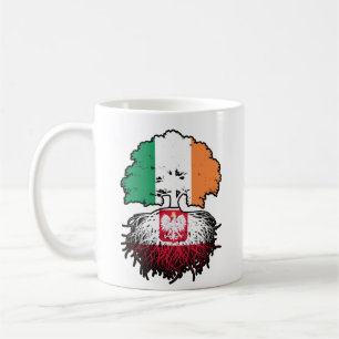 Poland Polish Irish Ireland Tree Roots Flag Coffee Mug