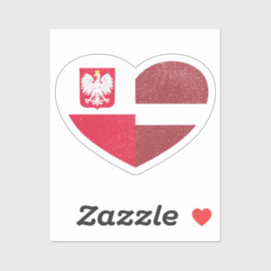 Poland Polish Latvia Latvian Heart Love Flag