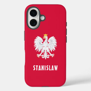 Poland Polish Red White Eagle Polska Custom Name iPhone 16 Case