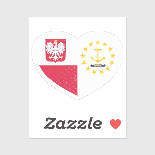 Poland Polish Rhode Island Rhode Islander Heart Lo (Sheet)