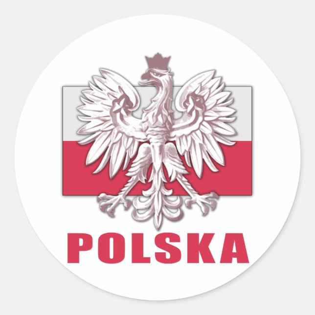 Poland Polska Coat of Arms Classic Round Sticker (Front)