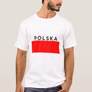 poland polska flag country polish text name T-Shirt