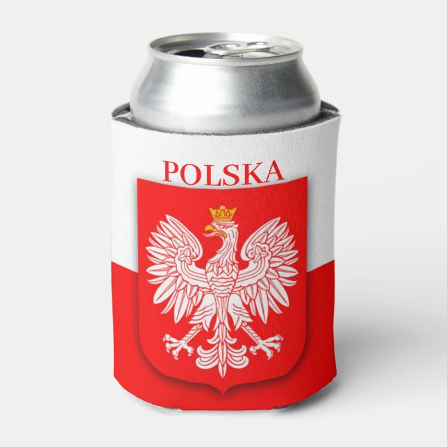 Poland Polska Polish Emblem Eagle  Can Cooler (Can Front)