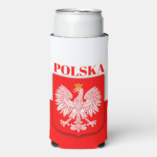Poland Polska Polish Emblem Eagle Seltzer Can Cooler