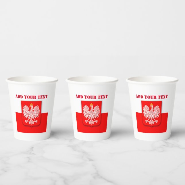 Poland Polska Polish Flag Football Soccer  Paper Cups (Multi)