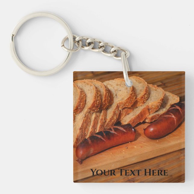 Poland Polska Polish Food Kielbasa Sausage Key Ring (Front)