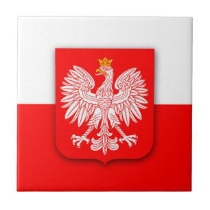 Poland Polska Red White Eagle Polish Tile