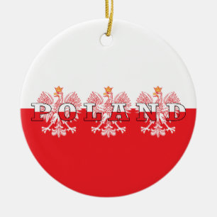 Poland Red Eagles Ceramic Tree Decoration