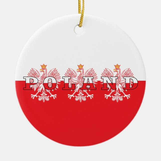 Poland Red Eagles Ceramic Tree Decoration (Front)