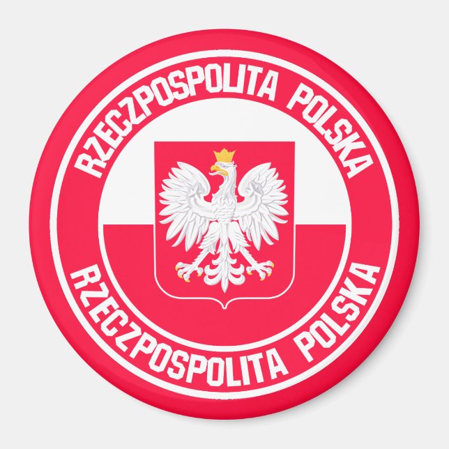Poland Round Emblem Magnet (Front)