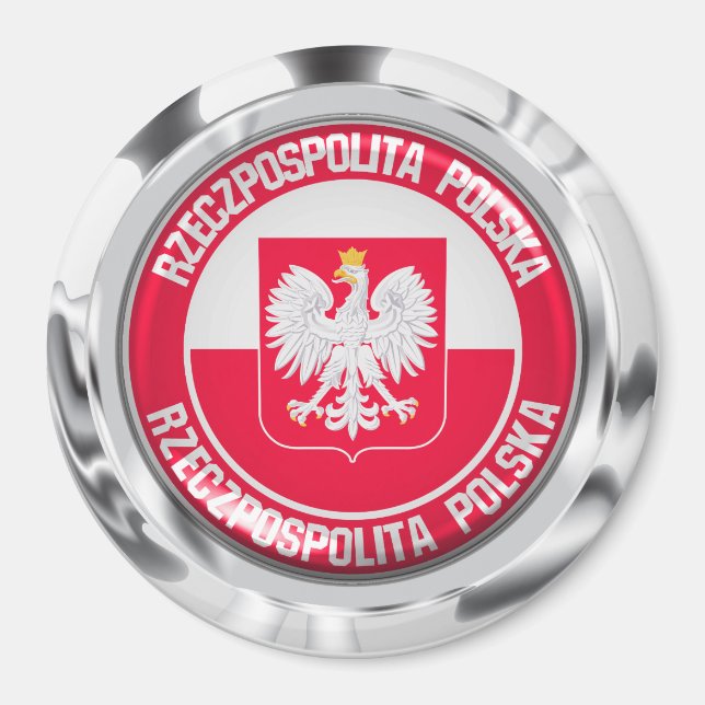 Poland Round Emblem Magnet (Front)