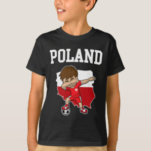 Poland Soccer Dabbing Footbyll Polska Polish Kids T-Shirt
